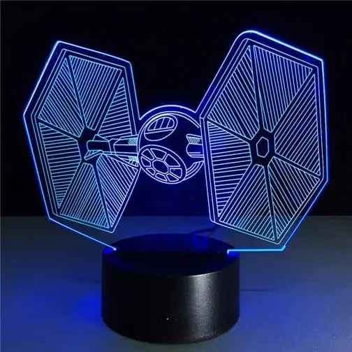 blue TIE fighter 3d illusion lamp