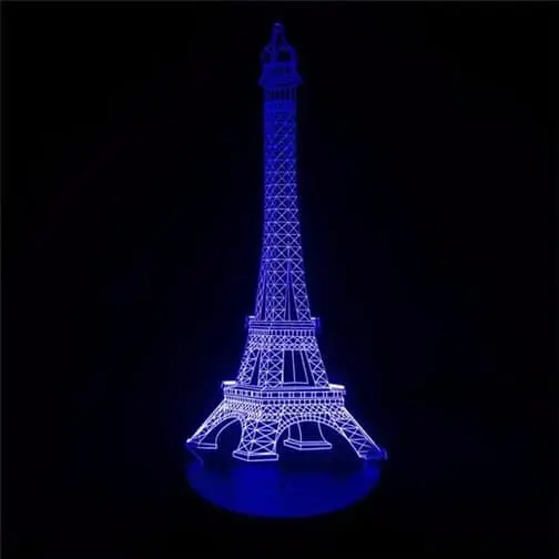 blue eiffel tower 3d illusion lamp