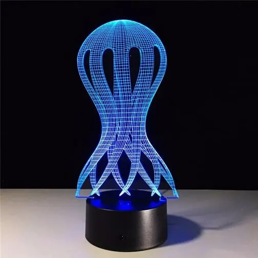 blue jellyfish 3d illusion lamp