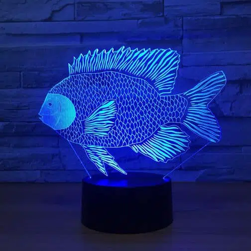 blue salmon 3d illusion lamp