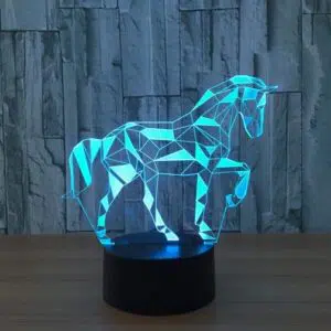 cyan Horse 3d Illusion Lamp