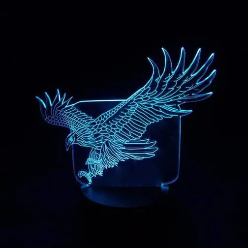 cyan eagle 3d illusion lamp