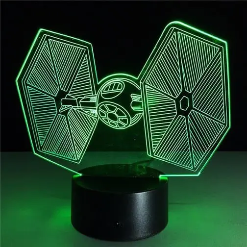 green TIE fighter 3d illusion lamp