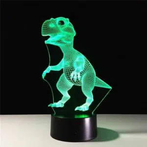 green dinosaur 3d illusion lamp