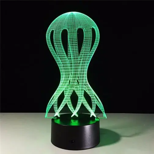 green jellyfish 3d illusion lamp