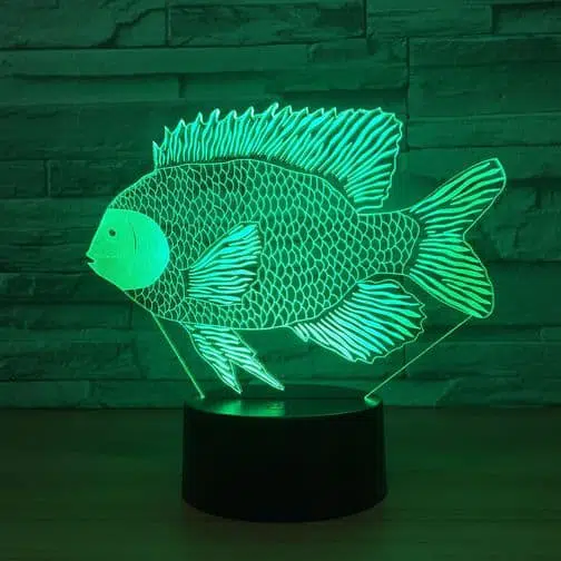 green salmon 3d illusion lamp