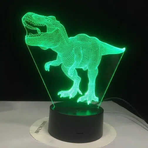 green T Rex 3d illusion lamp