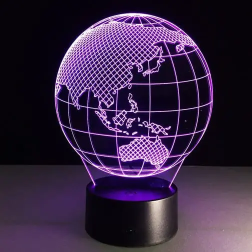 purple globe 3d illusion lamp