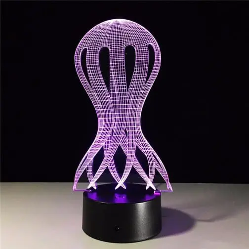 purple jellyfish 3d illusion lamp