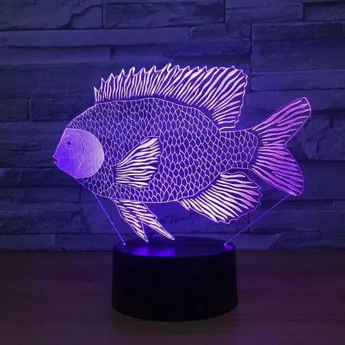 purple salmon 3d illusion lamp