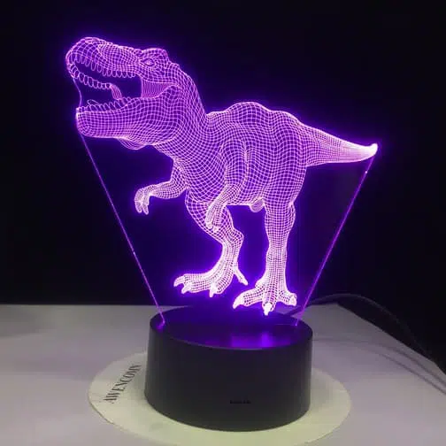 purple T Rex 3d illusion lamp