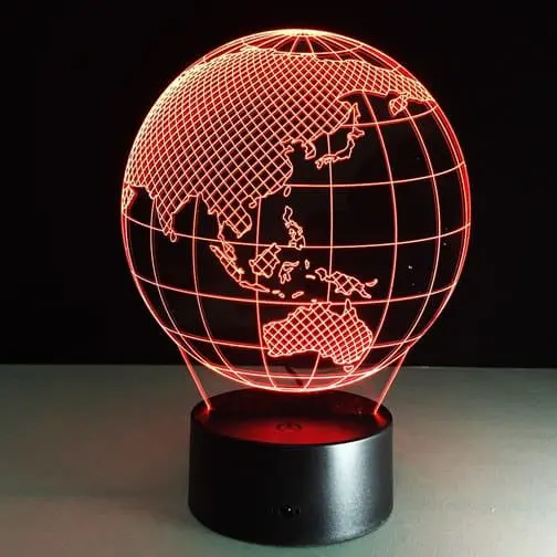 red globe 3d illusion lamp