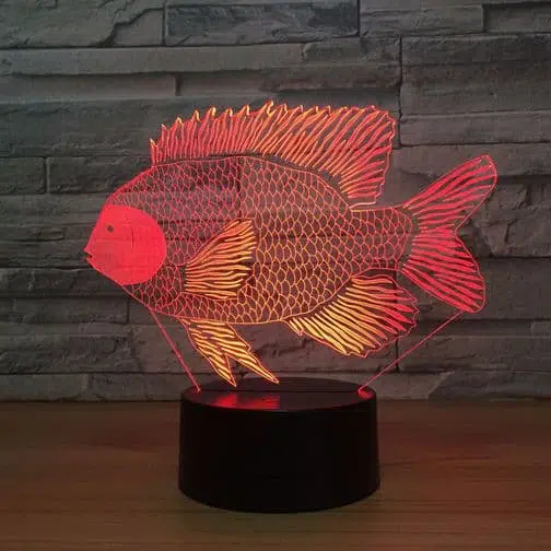 red salmon 3d illusion lamp