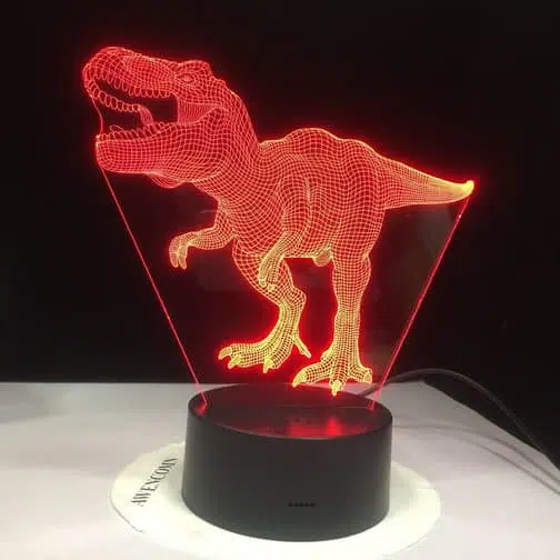 red T Rex 3d illusion lamp