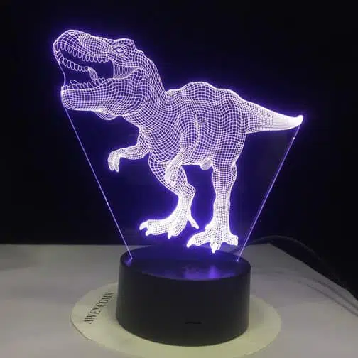 white T Rex 3d illusion lamp