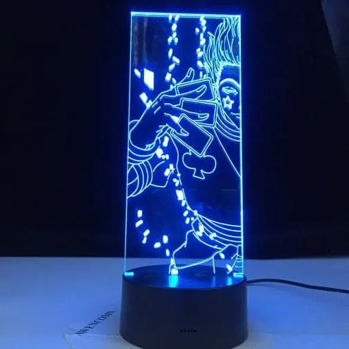 cyan hisoka's cards 3d illusion lamp