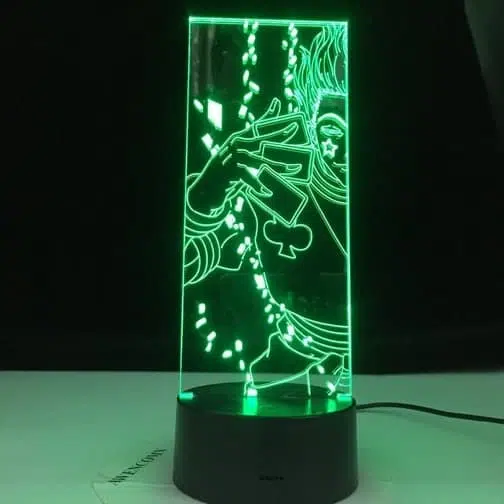green hisoka's cards 3d illusion lamp