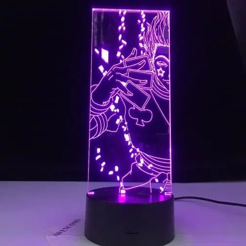 purple hisoka's cards 3d illusion lamp