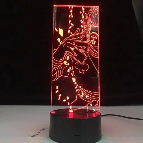 red hisoka's cards 3d illusion lamp