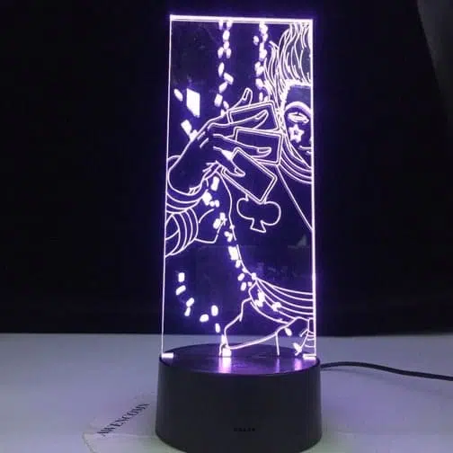 white hisoka's cards 3d illusion lamp